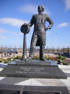 Sir Samuel Cunard founder of the Cunard Line in 1842, establishing Trans Atlantic travel with a scheduled service.