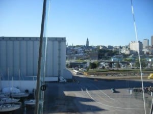 A not so exciting view of the cargo port of Quebec.