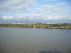 Western shore with the Philadelphia airport in the distance